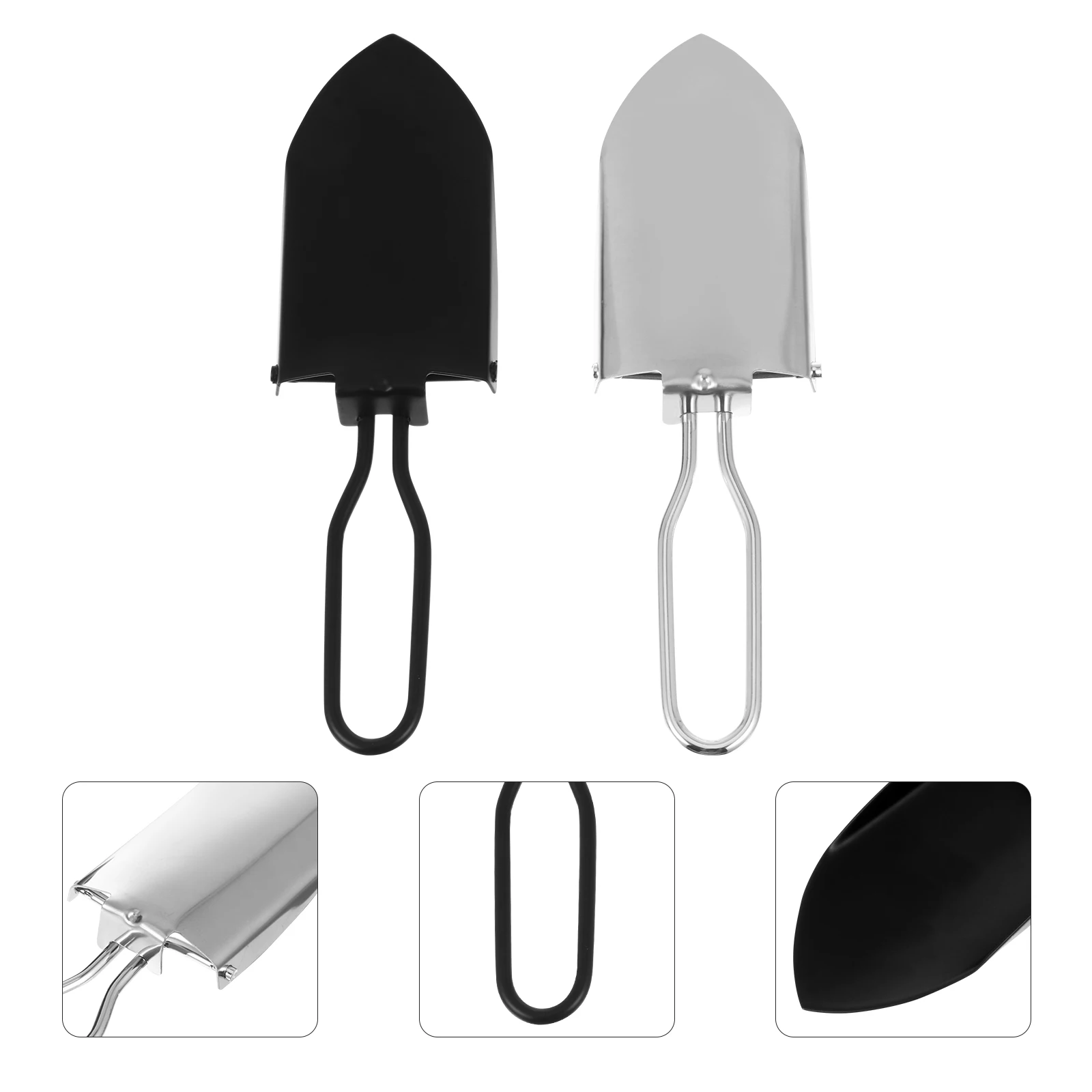 

2pcs Stainless Steel Garden Shovel Ergonomic Handle Durable Multi-Function Gardening Tool For Bonsai Soil Transfer Outdoor