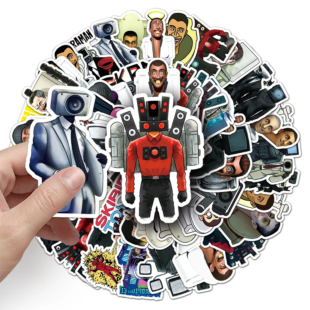 10/30/60 pçs dos desenhos animados skibidi toalete graffiti adesivos engraçado jogo decalques diy papelaria mala telefone portátil legal pvc adesivo brinquedo