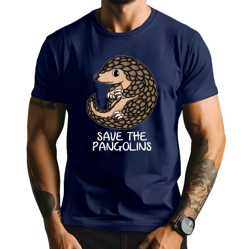 

Cute Save The Pangolins Protecting Endangered Animals T-Shirt Camisas Men Family Group T Shirt Cotton Tops T Shirt Men Casual