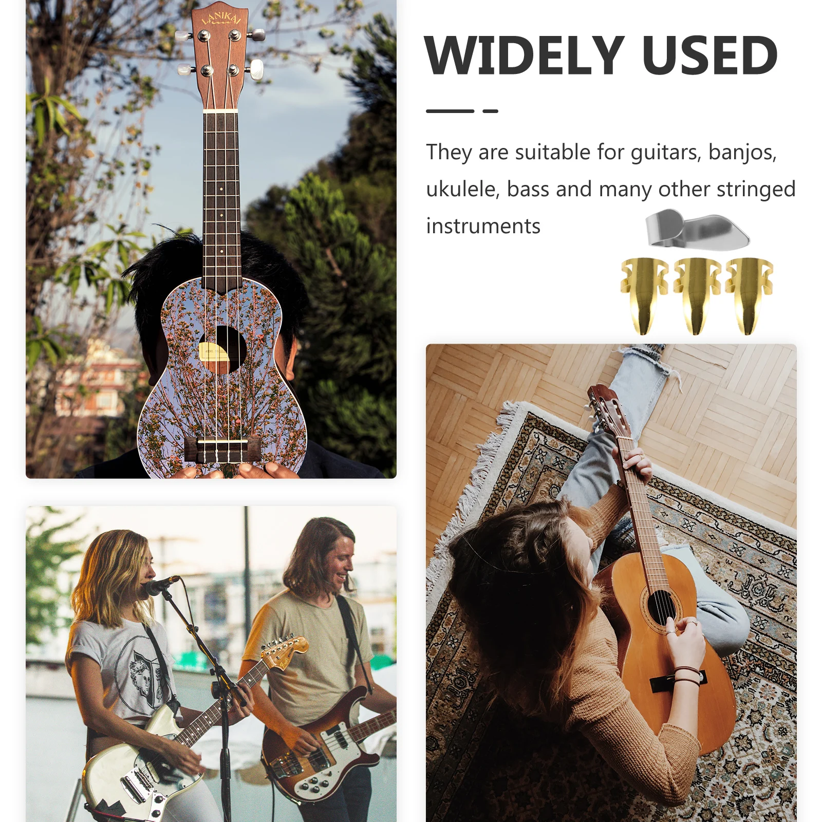 يختار الأصابع المعدنية مسمار الغيتار الإبهام البانجو Thumbpicks للتعديل #4