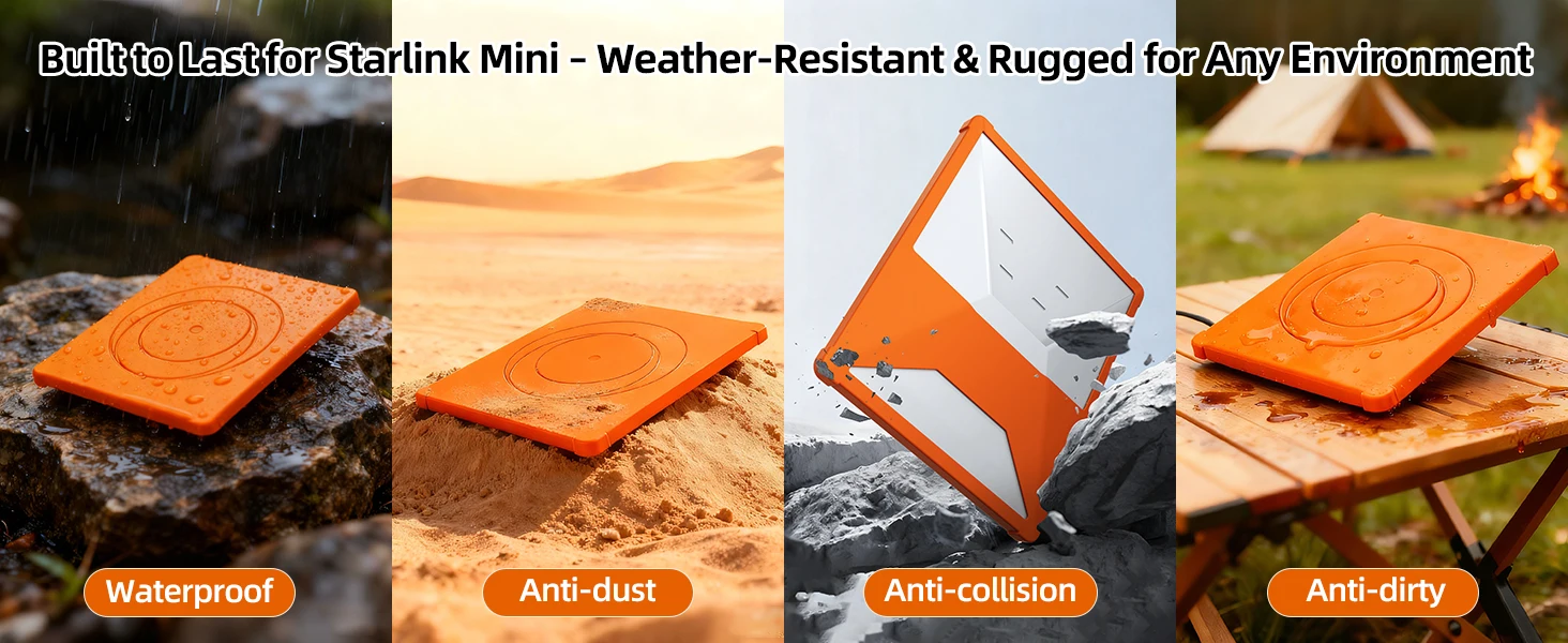 Starlink Mini Hülle Robuste Silikon-Schutzhülle Sechseckige Wärmeableitungsschlitze Hochbelastbares Starlink Mini Zubehör 4X – Detail 3