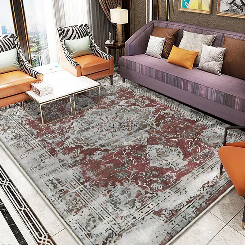 

Vintage Luxury Rus for Living Room Big Area Bedroom Cloakroom Non-slip Carpets Room Decoration Home Hallway Entrance Floor Mats