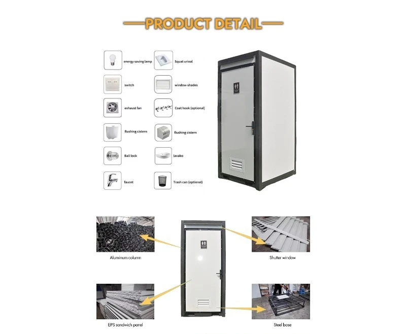 Picture 7: Modern Eco-Friendly Durable Design Portable Toilet Mobile Bathroom Sandwich Panel Construction