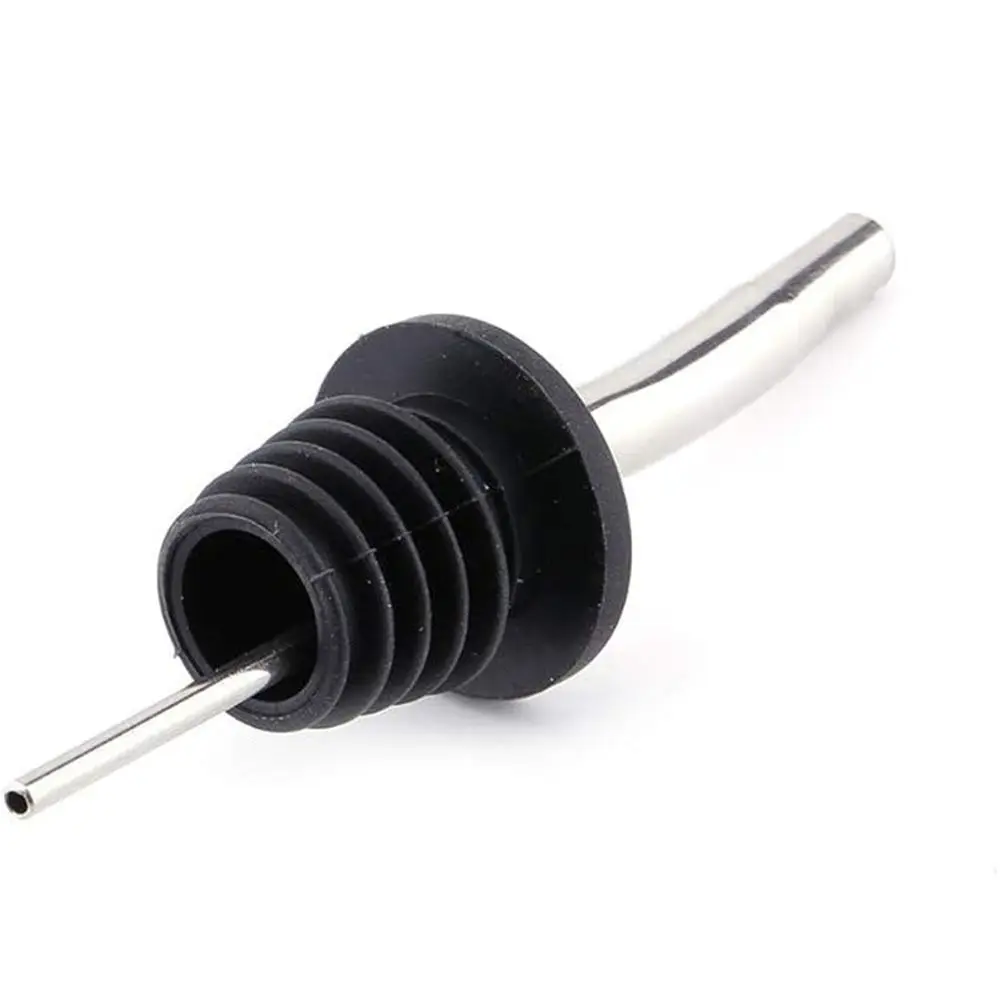 6/12Pcs Stainless Steel Liquor Pour Spouts Set with Rubber Dust Caps Self-closing Liquor Bottle Pourers Household Spill-proof