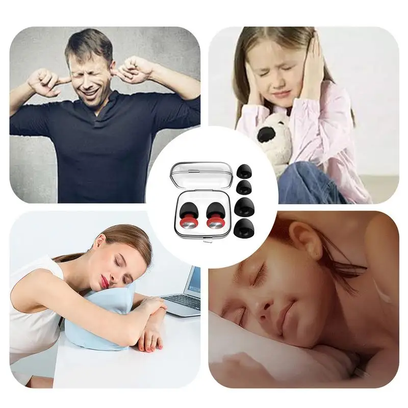 Bouchons d'oreille antibruit réutilisables pour le sommeil, bouchons d'oreille en silicone souple, bouchons d'oreille silencieux et confortables