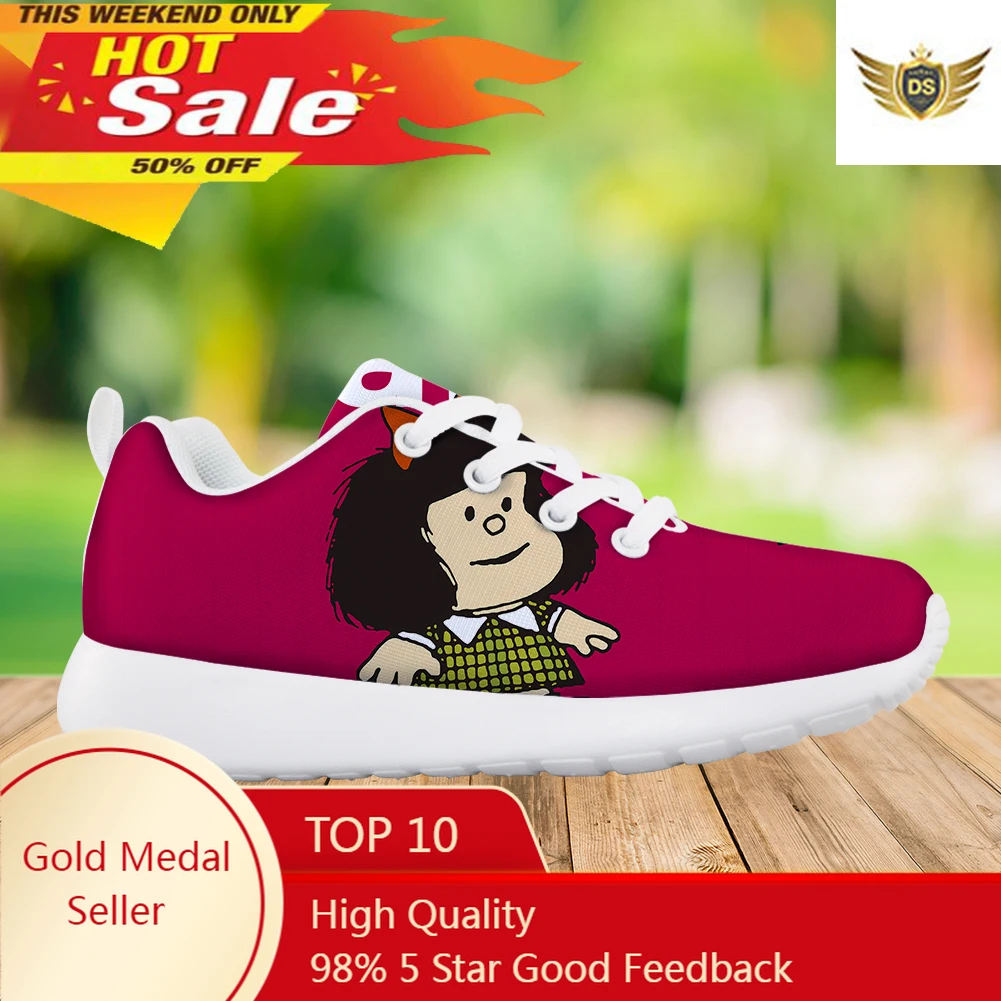 

Cute Cartoon Mafalda Print Tenis Lovely Cartoon Leisure Anti-slip Children Shoes Wear-Resistant Durable Zapatillas Holiday Gift