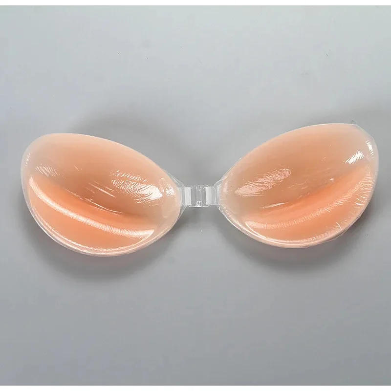 Self-Adhesive Invisible Silicone Woman Push Up Bust Front Closure Gel Backless Thick Massage Cup Sticky Bra Silicone bra pads