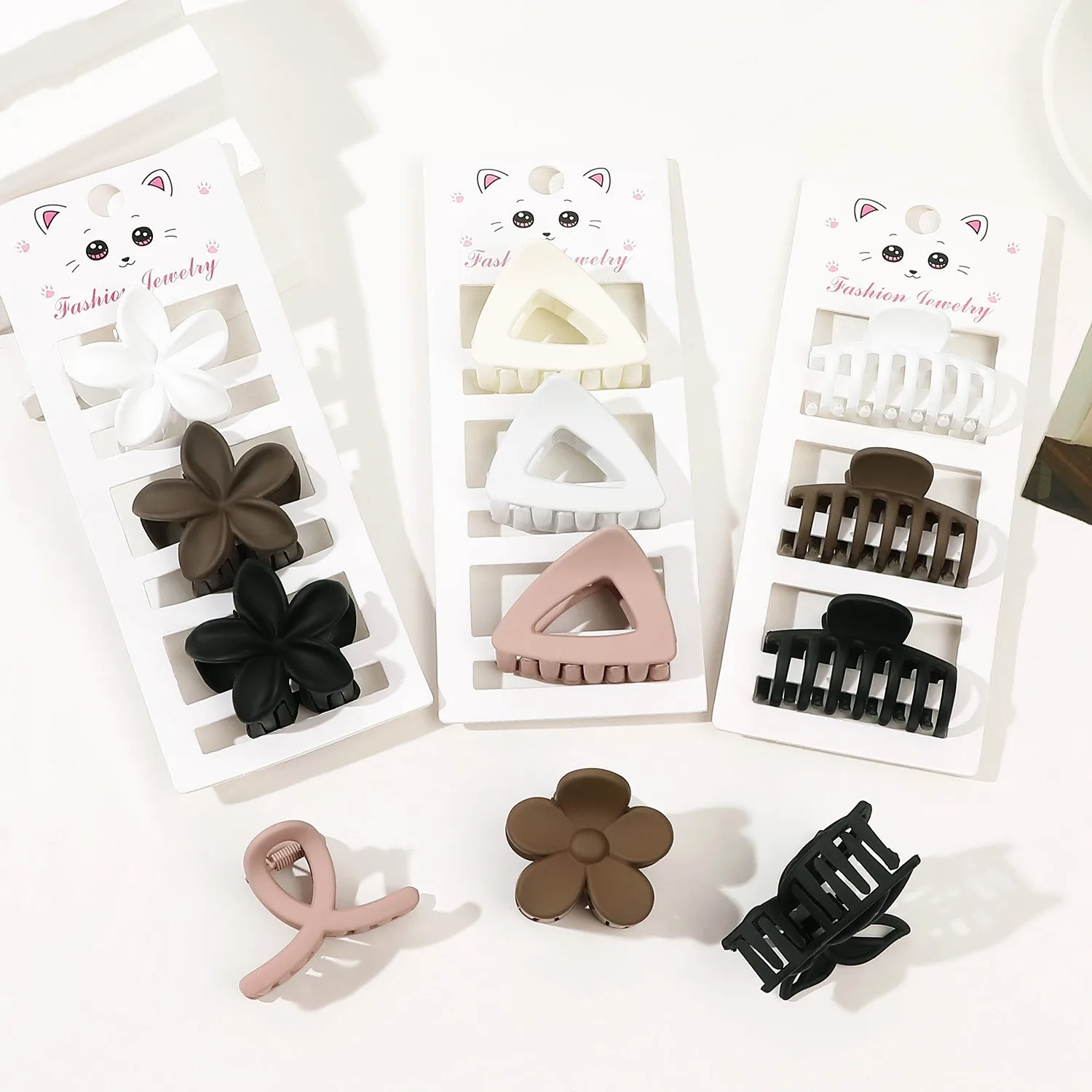 Multi-style New Fashion Simple Light Colour Hollow Geometry  Hairpin Hair Clip Barrettes for Women Girl Hair Accessorie Headwear