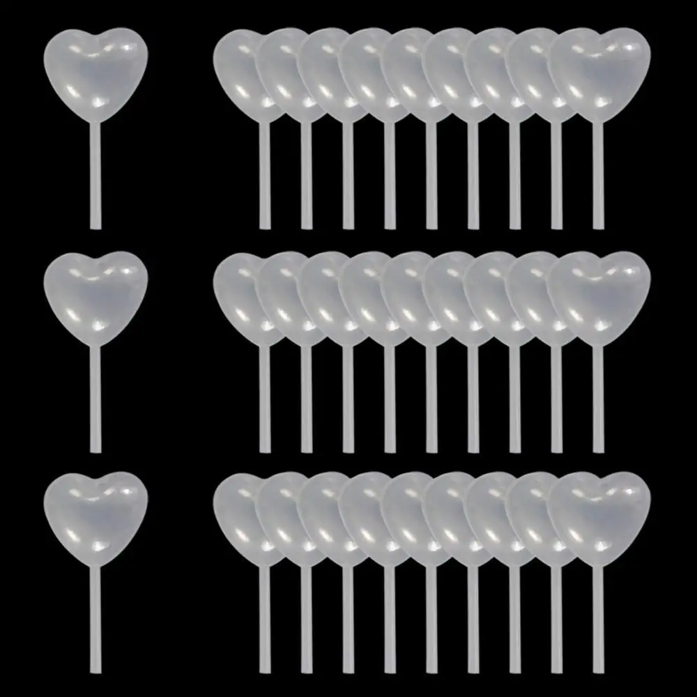 50pcs Mini Heart Shape Transparent Liquid Dropper 4ml Plastic Squeeze Dropper Pasteur Pipette Holiday Decoration