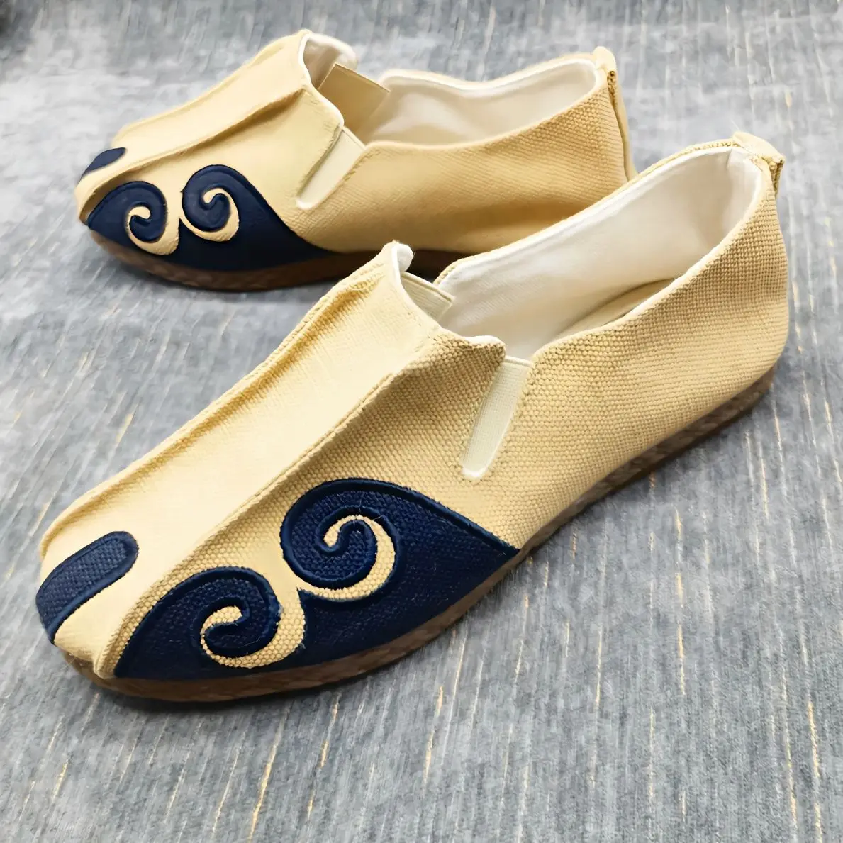 Vintage Linen Taoist priest Kungfu Shoes Chinese bonze Traditional Shoes Wushu Tai Chi Old Peking Shoes Martial Art Sneaker