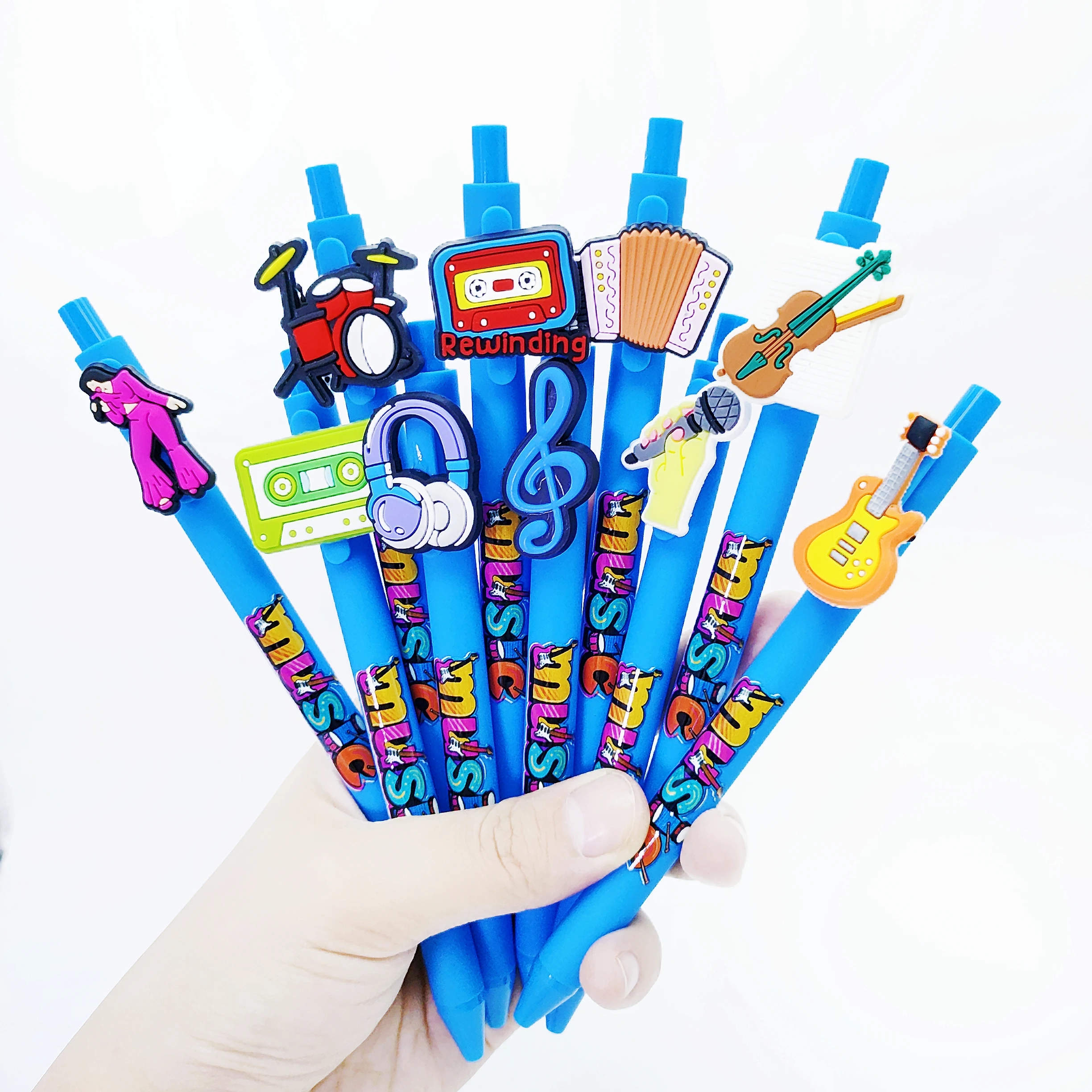 

10/20PCS Music Series Printed Surface mount Pen Musical Instrument Creative Design Pattern Ballpoint Pen Writing Press Pen.