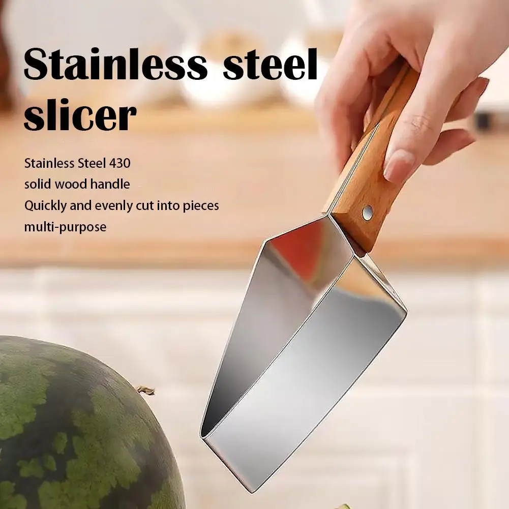 Cortador de sandía triangular de acero inoxidable grueso, rebanador de sandía, cortador de cantalupo, herramientas para cortar frutas, accesorio de cocina