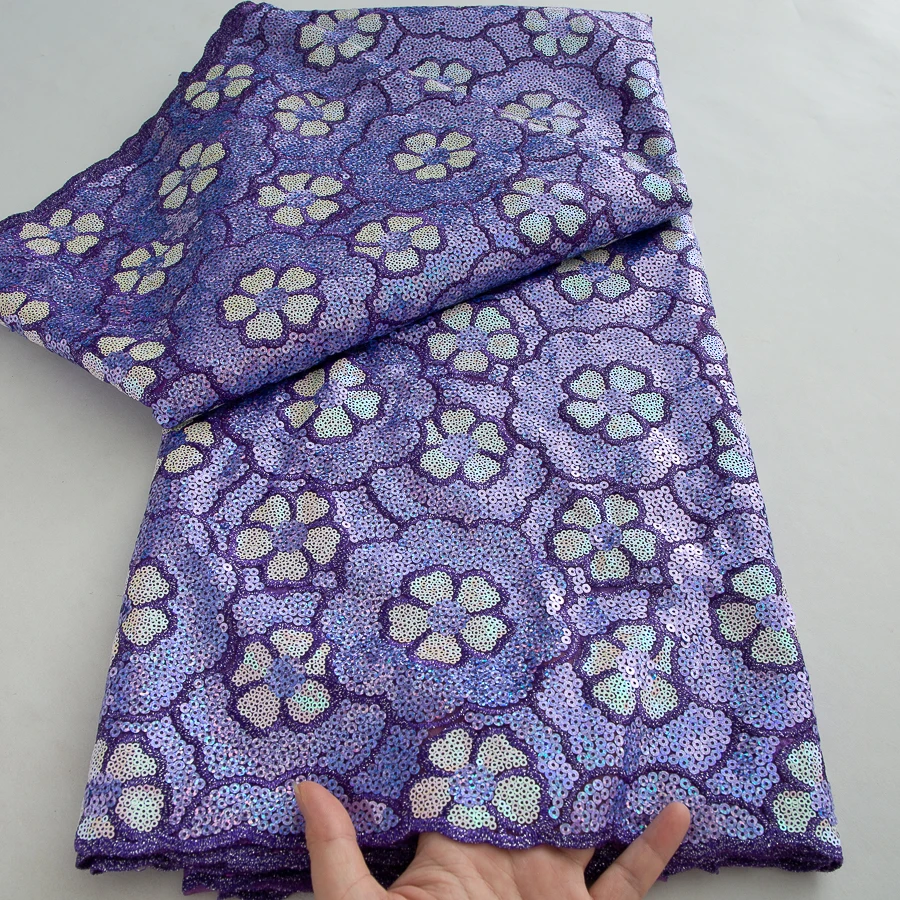 2025 африканская бархатная кружевная ткань высокого качества 5 лет нигерийская мода с блестками вышивка французский тюль кружевная ткань для свадебной ткани