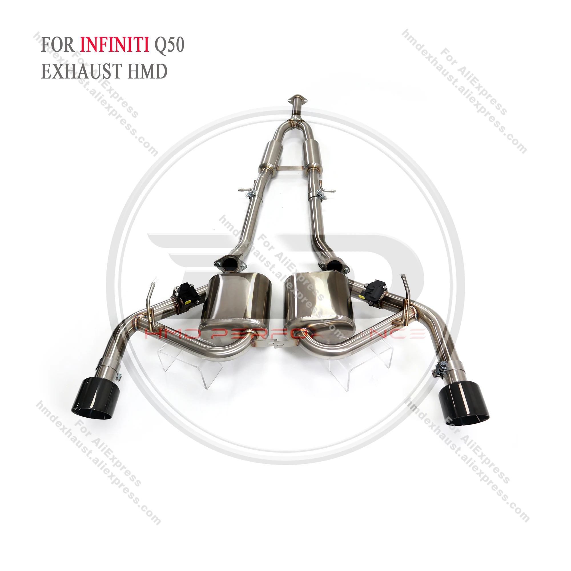 

Настраиваемый Catback для Infiniti Q50, выхлопная система из нержавеющей стали, электронный клапан, наконечники глушителя, установка без потерь HMD
