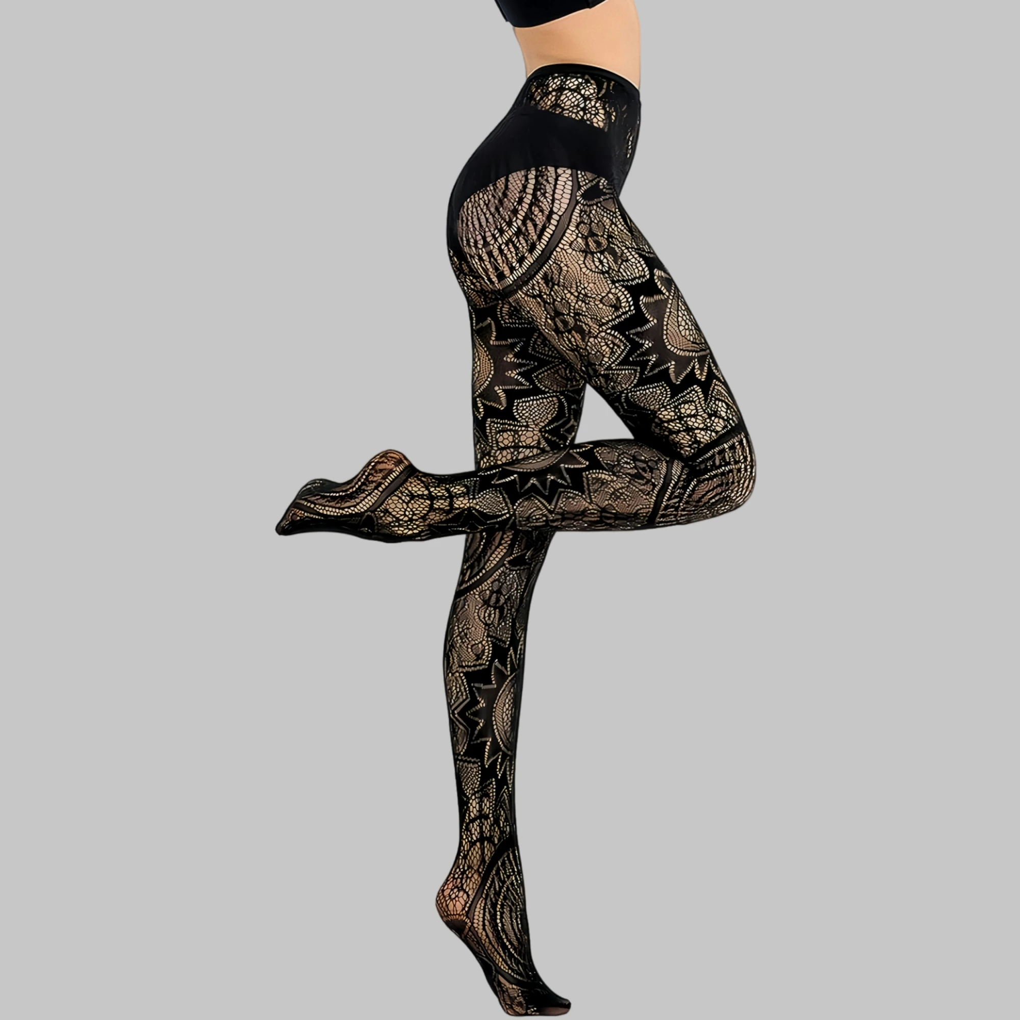 1Piece Sexy  Tights  Stockings Women Fishnet Pantyhose Trendy Jacquard