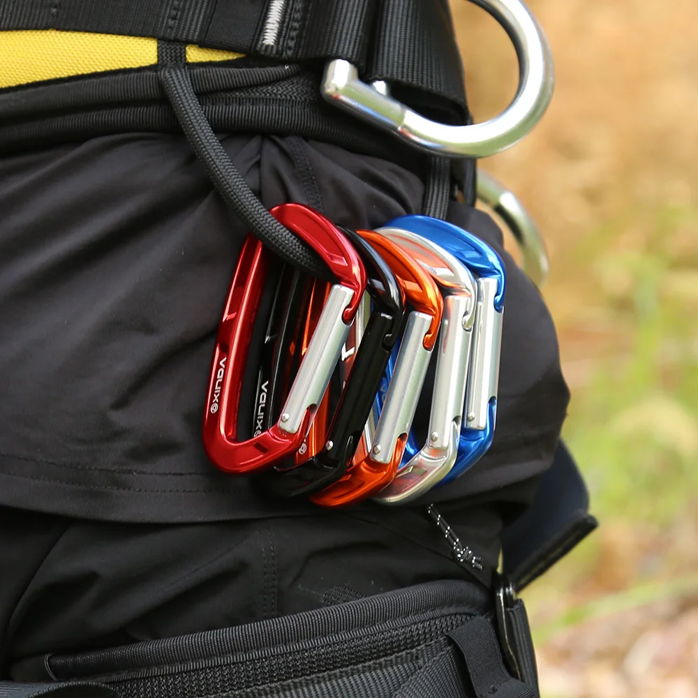 XINDA Professional Top Quality 25KN Rock Climbing Straight Quickdraw Spring-loaded Gate Aluminum Carabiner Outdoor Kits