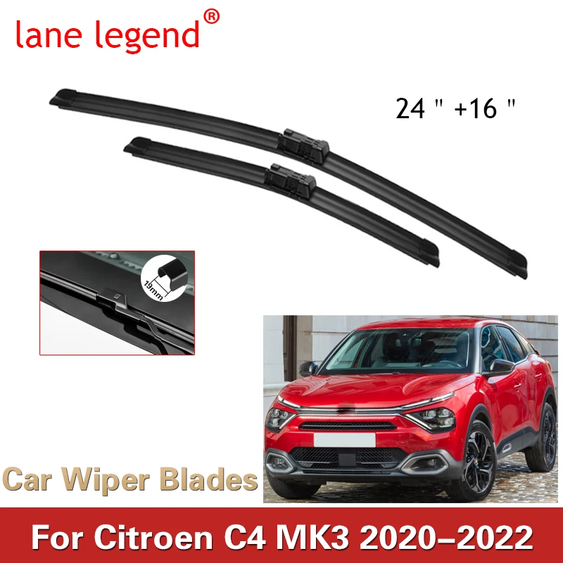 

2x For Citroen C4X C41 2020 2021 2022 Accessories Front Wiper Blades Window Windshield Windscreen Cleaning 24" 16" High Quality