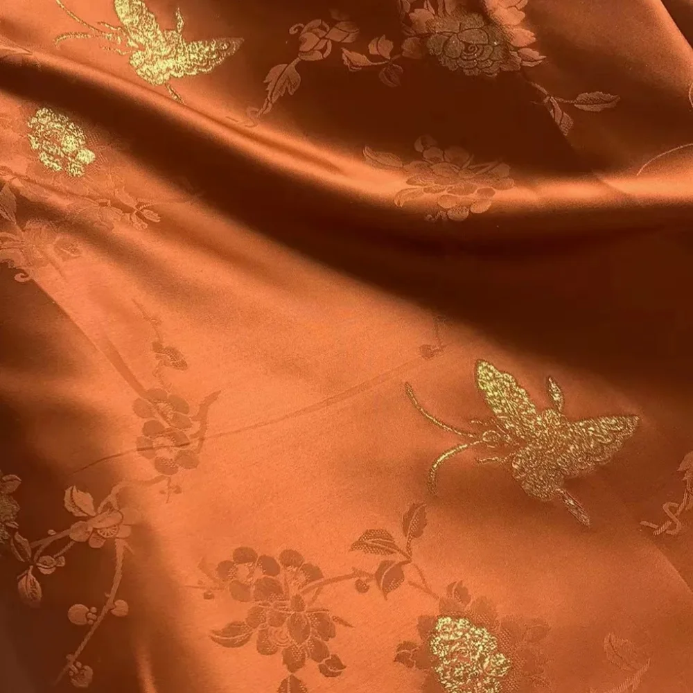 Newest Good Texture Colorful Flower Design Pattern Silk Metallic Jacquard Fabric for Summer Women Dress Clothes Shirt Apparel
