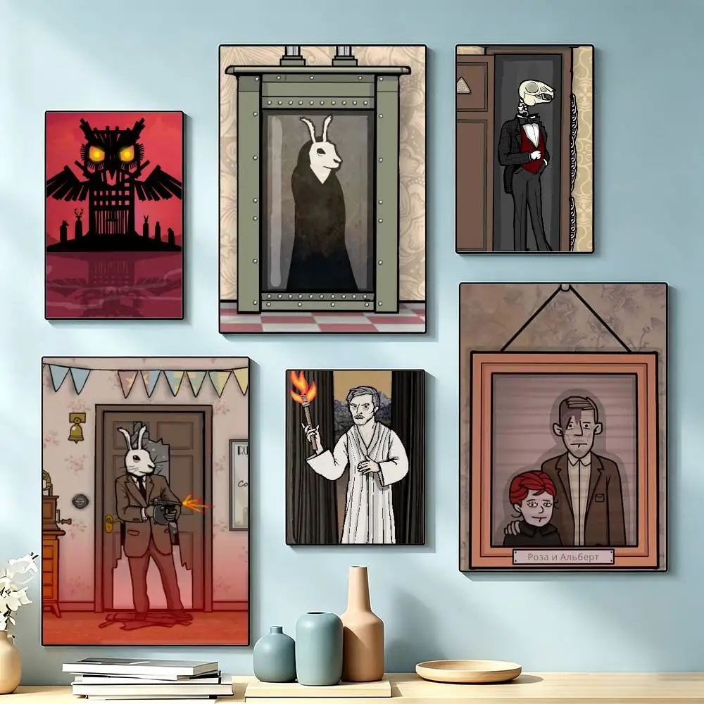 Game R-Rusty Lake Button Lapel Anime Poster High Quality Dorm Living Room Aesthetic Wall Decoration Painting Stickers Gift