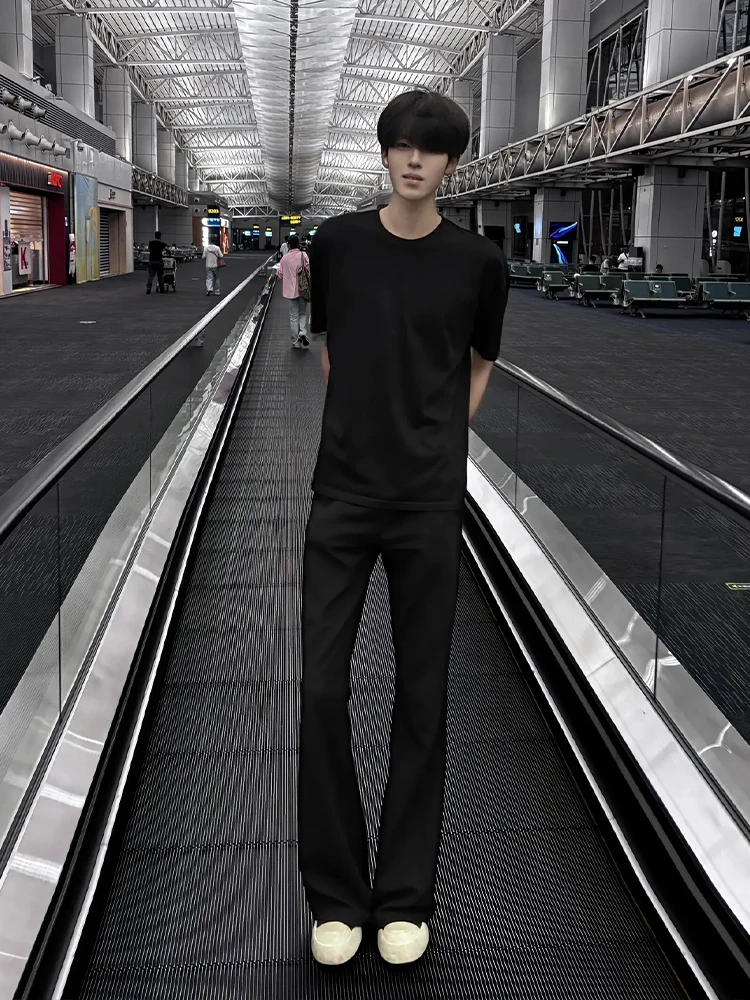 

Мужские летние брюки Cleanfit Black Slim Fit: элитные, струящиеся, прямые, зауженные, с эффектом похудения