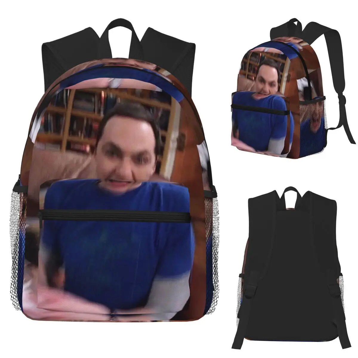 The Big Bang Theory Sheldon Reaction Image Student Backpack School Bag Hiking Travel Daypack for Boys Girls Bookbag ShoulderBags