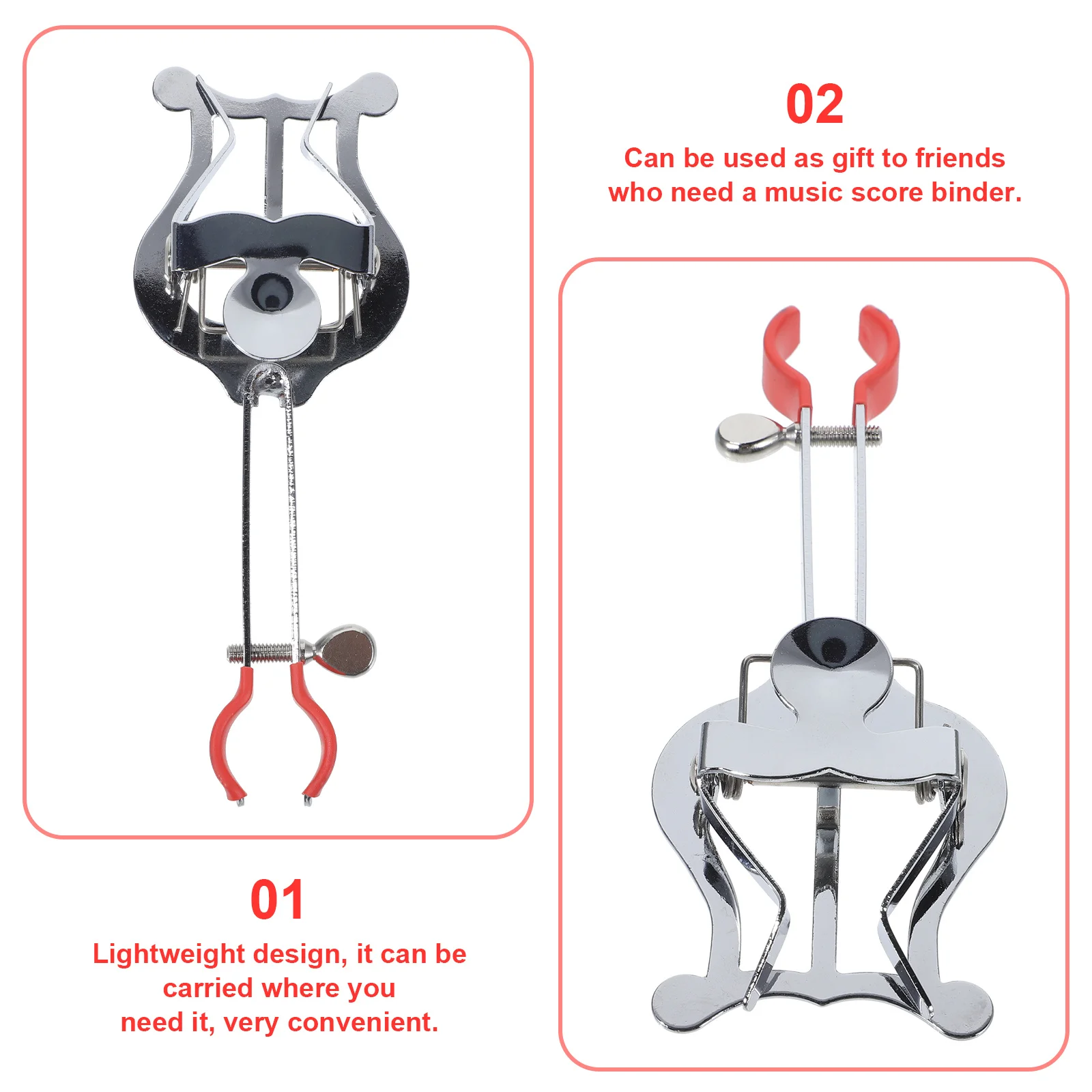 

Music Book Silver Clip Trumpet Score Binder Trumpet/horn Marching Clamp-on Lyre Sheet