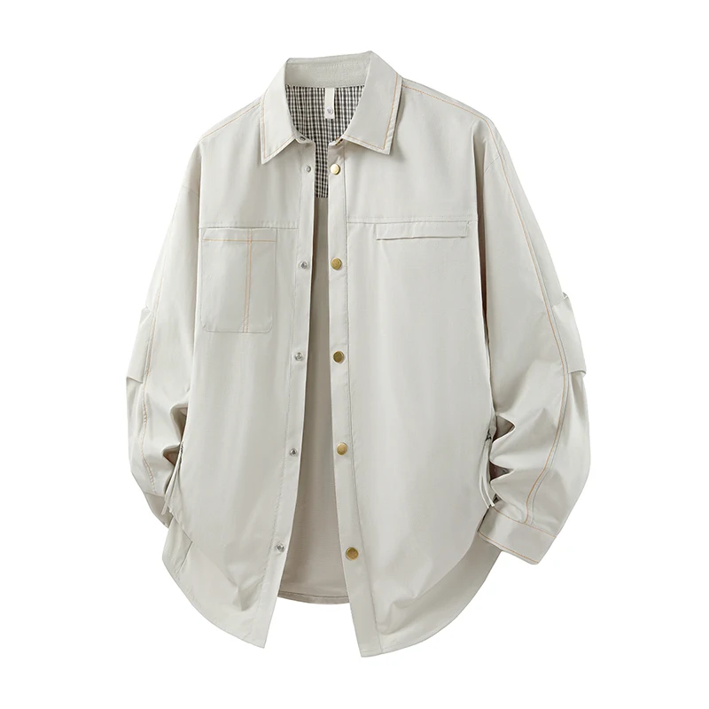 

Men's Long Sleeve Shirt Spring Summer Fashion Solid Color Casual Style Shirt Jacket Simple Versatile Work Commute Daily Outing