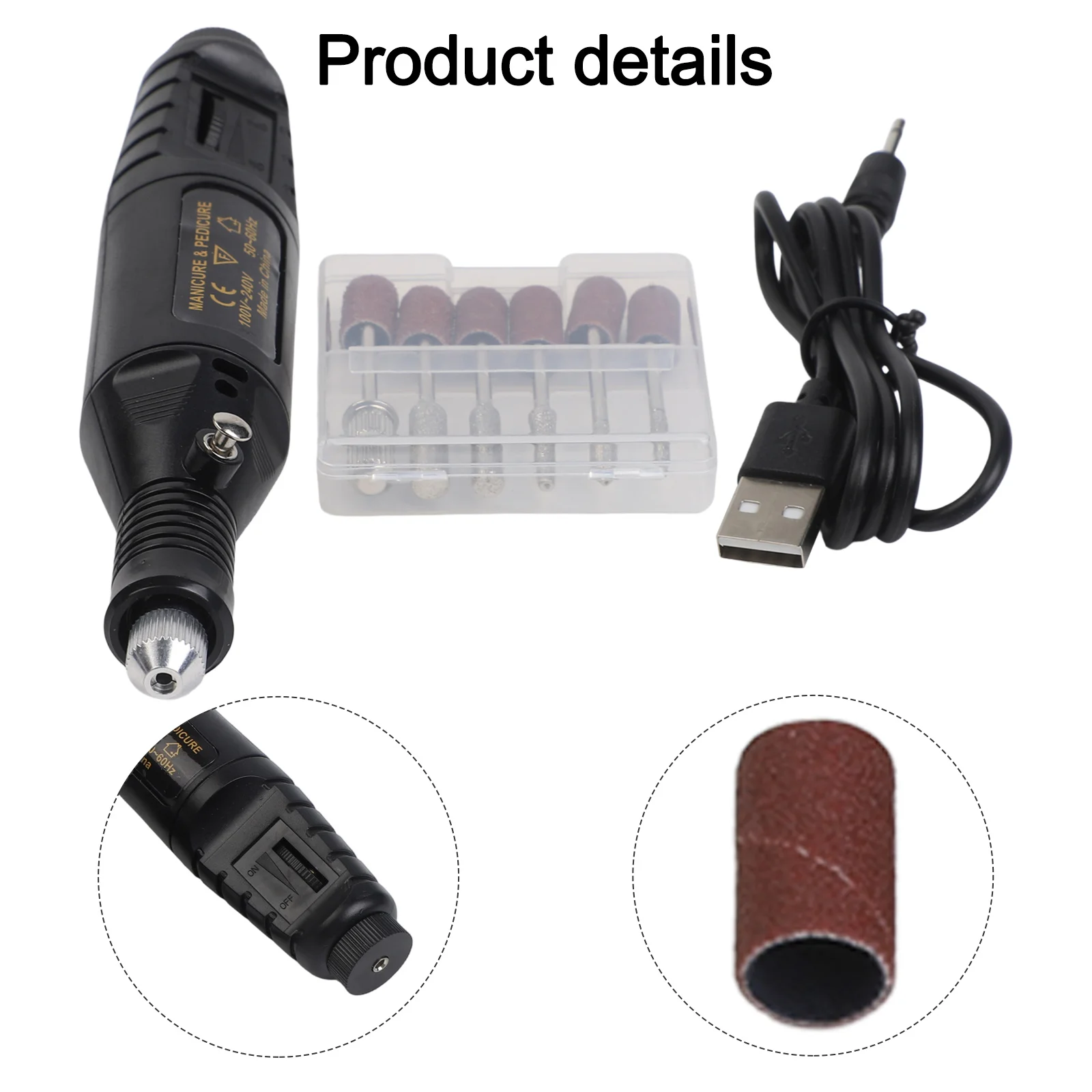 Electric Grinder Nail Drill Set Pedicure Manicure Drill Milling Cutter Nail File Professional 20000RPM Polishing Tool