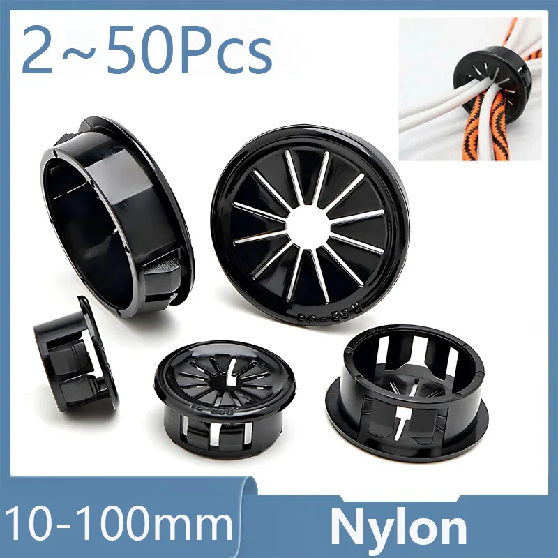 Cable Grommet RSB 10-100mm Black Snap-on Hole Cover RSB Round Desk Wire Table Line Cable Hole Cover