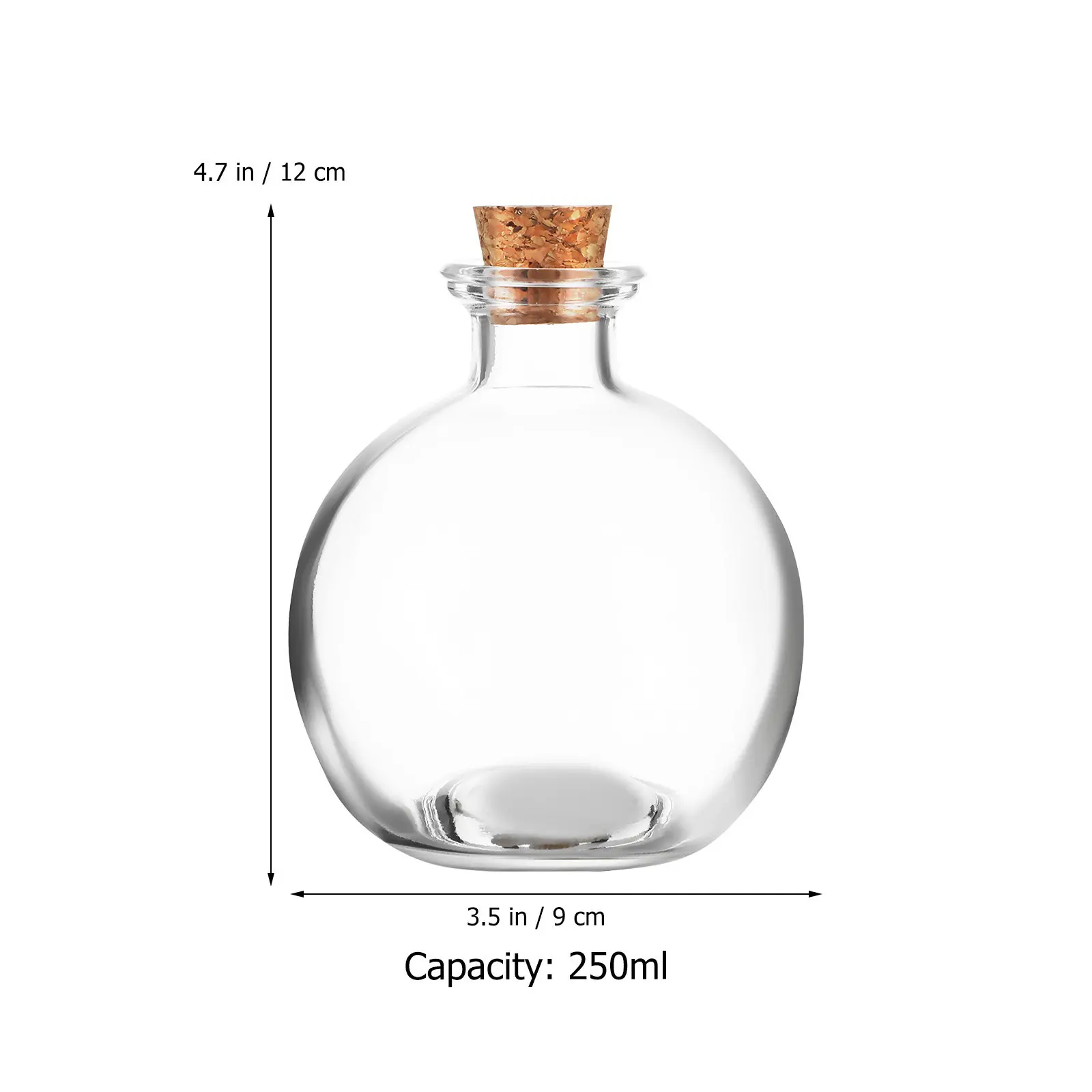 2Pcs Glass Terrarium Container 250Ml Spherical Shape Transparent Glass Jar for Moss Terrarium Micro Landscape Bottle Home Decor