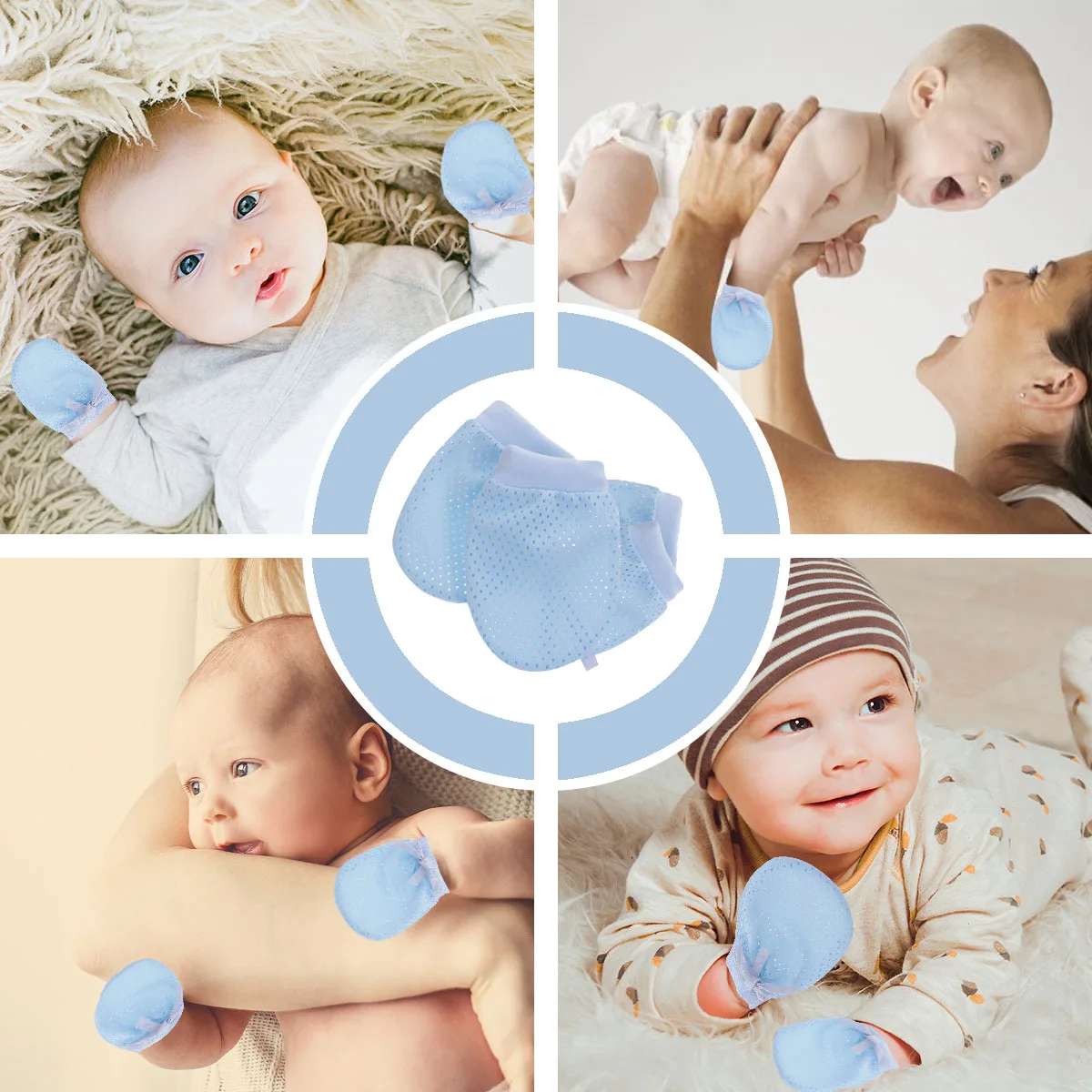 

6Pcs Anti Scratch Newborn Baby Gloves Breathable Cotton Soft Mittens Hands Skin Protection Newborn Gloves Baby Mittens