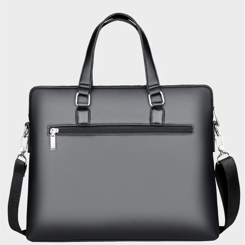 Business Men PU Leather Briefcase High Capacity Hand Tote Bag Office Man Shoulder Messenger Bag Business Laptop Bag