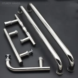 1Pc Bathroom Glass Door Handle 304 Stainless Steel Shower Room Handle Kitchen Sliding Door Pulls Household Hardware Accessories