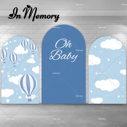 Boys Baby Shower Chiara Arch Backdrop Cover Blue Sky Clouds Hot Air Balloon Oh Baby Kids 1st Birthday Party Background Custom