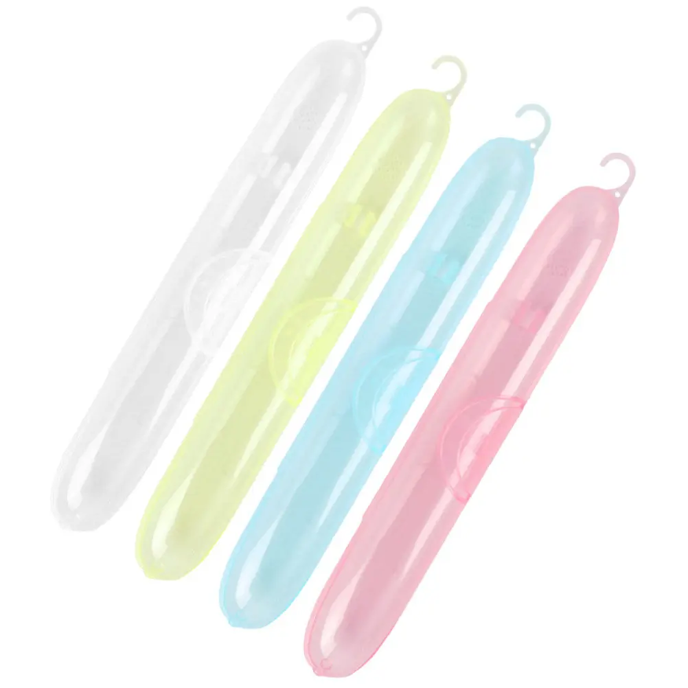 4Pcs Toothbrush Storage Container Plastic Portable Compact Travel Toothbrush Box Organizer Holder for Home Outdoor