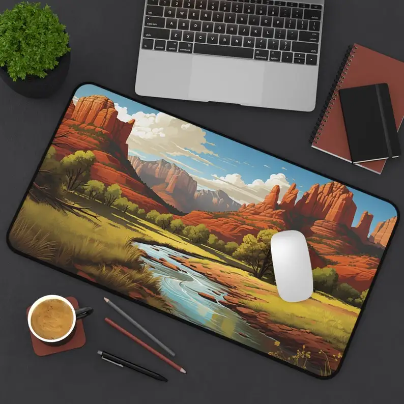 Desert Oasis Mouse Pad, Non-slip Waterproof Gaming Mouse Pad, Office Gaming Table Decorative Mat, The Perfect Gift for Friends.