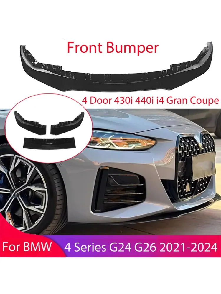 Auto Voorbumper Spoiler Lip voor BMW 4 Serie G24 G26 4 Deur 430i 440i I4 Gran Coupe 2021-2024 Lagere Body Kit Splitter Tuning - afbeelding 2