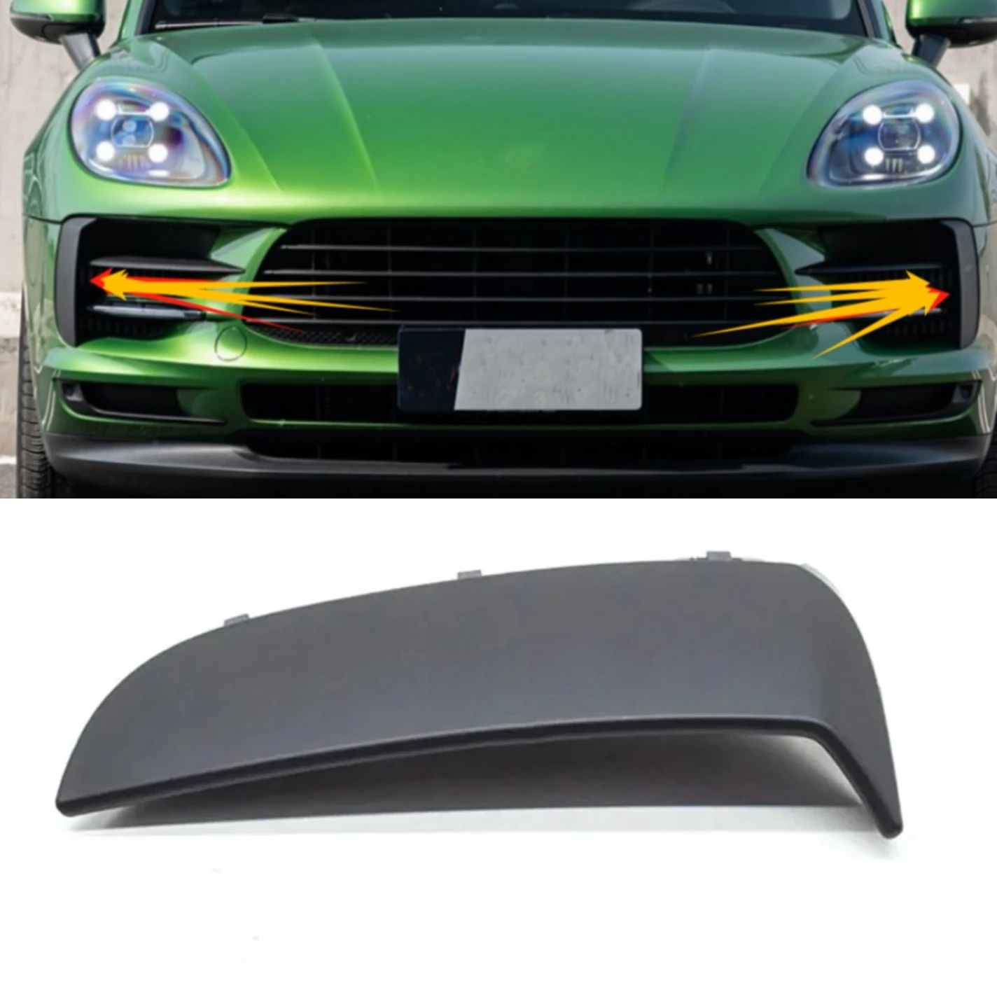 

Передний бампер автомобиля, противотуманная фара, решетка, накладка на решетку для Porsche Macan 2018-2021 OEM 95B807819 95B807820