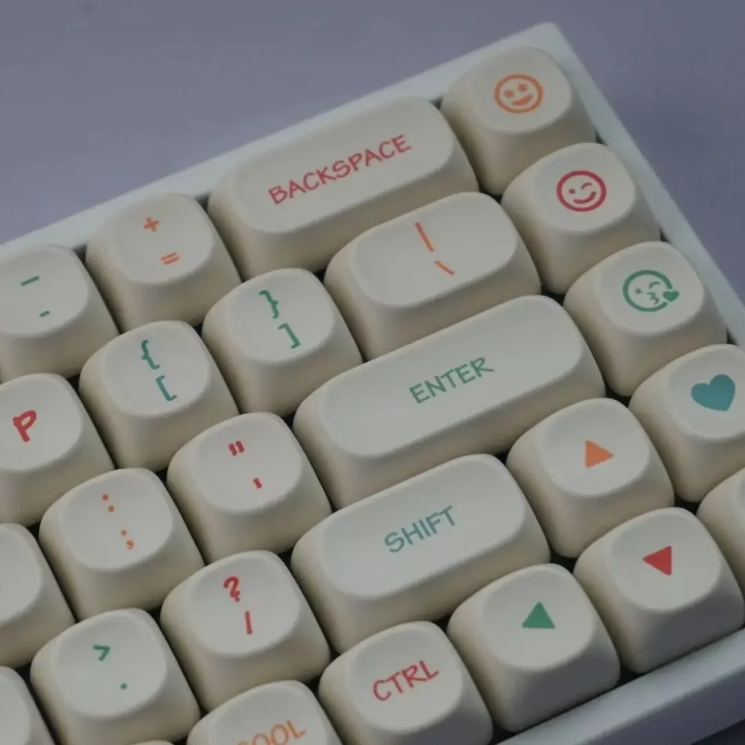 MOA height, childlike fun, mechanical keyboard keycaps round and cute cartoon PBT material hot sublimation 130 keys