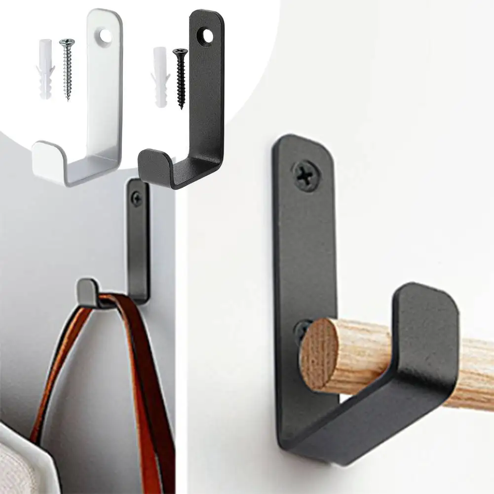4pcs Wall Hooks Kitchen Storage Hooks With Screws Coat Hanging Brackets Garage Bathroom Storage Rack Ladder Hooks Clothes Hanger
