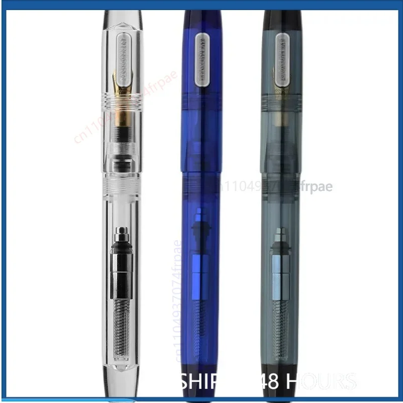 For MoonMan MAJOHN C3 Transparent Resin Fountain Pen Twist Ink Storage Dual Use Smooth Surface Gift Writing Pen
