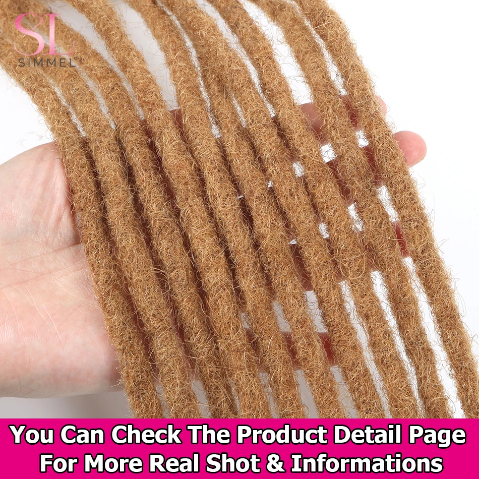 Human Hair Dreadlocks Extensions Brazilian Real Human Hair locks Extensions Handmade Dreadlocks for Women/Men 6-24 Inch