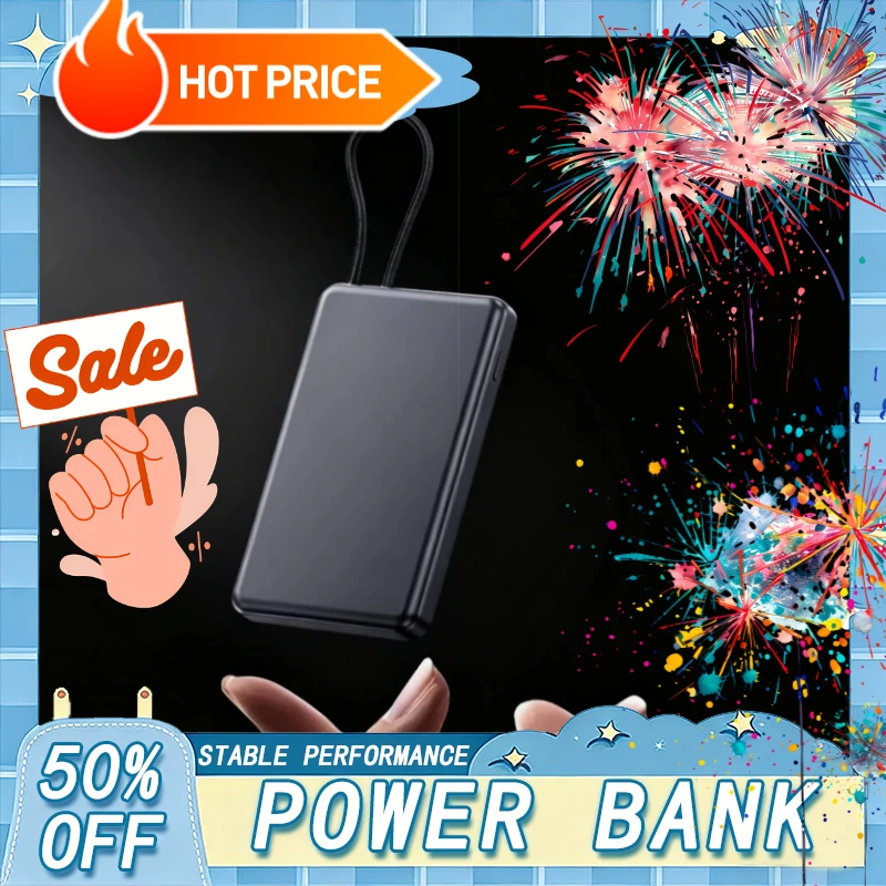 

Портативный внешний аккумулятор 20000 мАч с быстрой зарядкой 30 Вт и кабелем для iPhone 17, 16, 15, Samsung