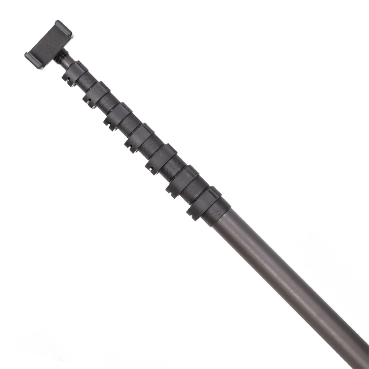 

Rotatable Adjustable 12m Carbon Fiber Telescopic Trekking Pole Straight Square Mount