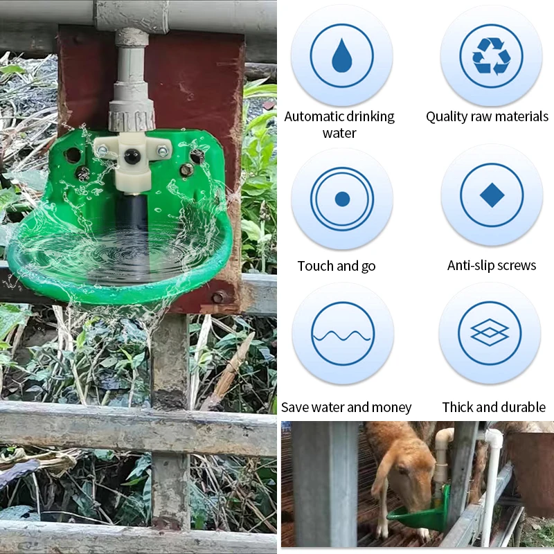 Automatic Goat Sheep Water Drinker Bowl Cattle Cow Pig Drinkers With Valve Animals Drinking Fountains Farm Equipment