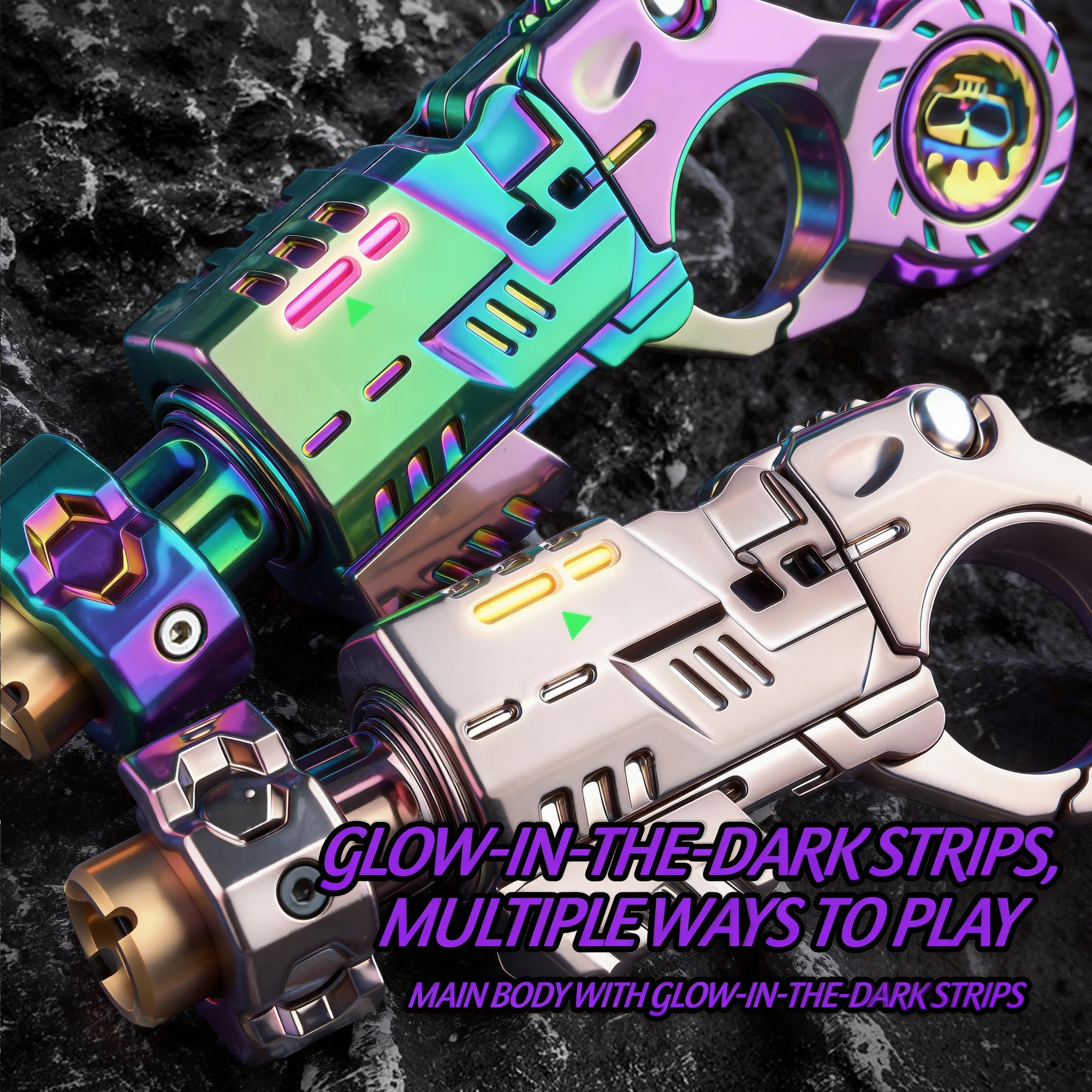 Metalowy pistolet zabawka redukujący ciśnienie. Nowatorska zabawka, która toczy się popularą siecią sławą, to mała zabawka w kształcie pistoletu, który można strzelać z niego. Metalowy EDC