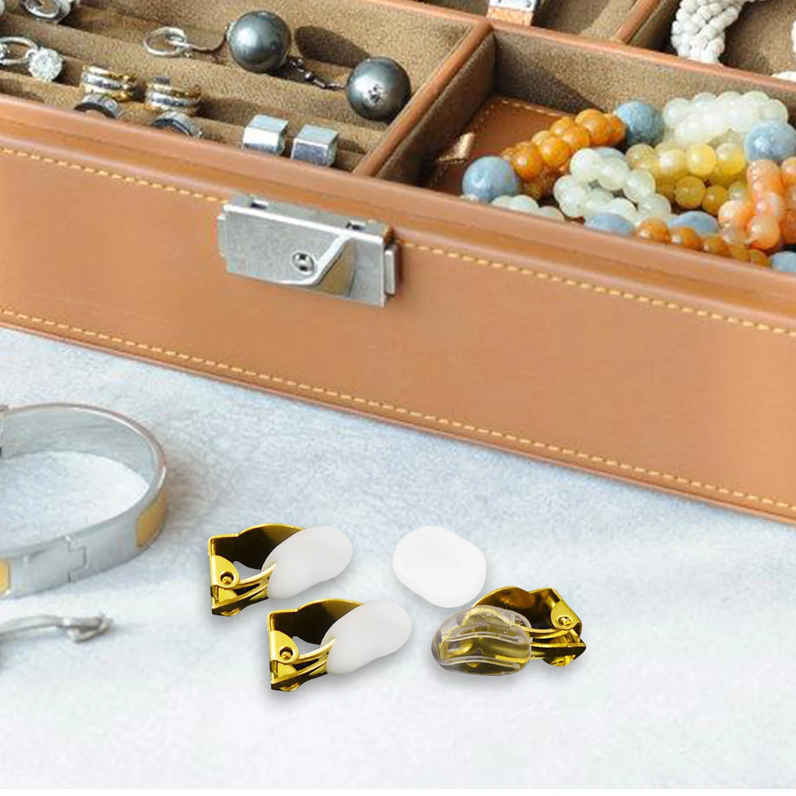 

40Pcs Ear Clip Cushions Soft Comfortable Non-Slip Oval Pads Pain Relief Earring Accessories Large Size Transparent Ear Clamp Mat