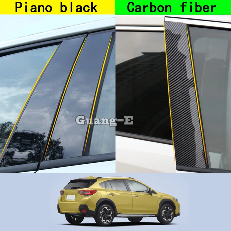 For Subaru XV 2018 2019 2020 2021 2022 2023 Car PC Material Pillar Post Cover Door Trim Window Molding Decoration Sticker