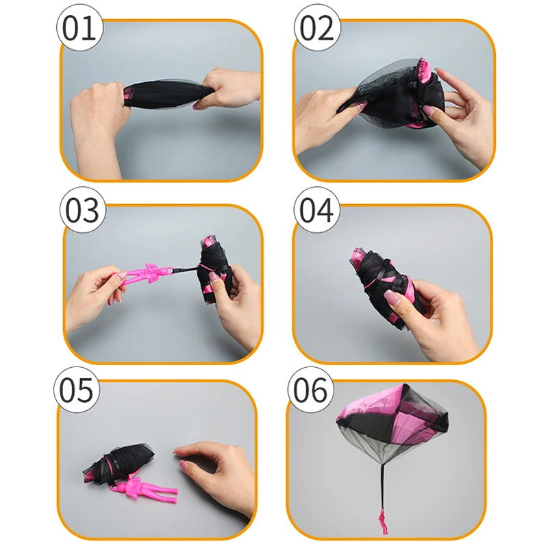 1-5PCS/Pack Flying Parachute Colorful Outdoor Hand Throwing Parachute Open Air Entertainment Funny Dog Pet Chasing Game Prop ZYF