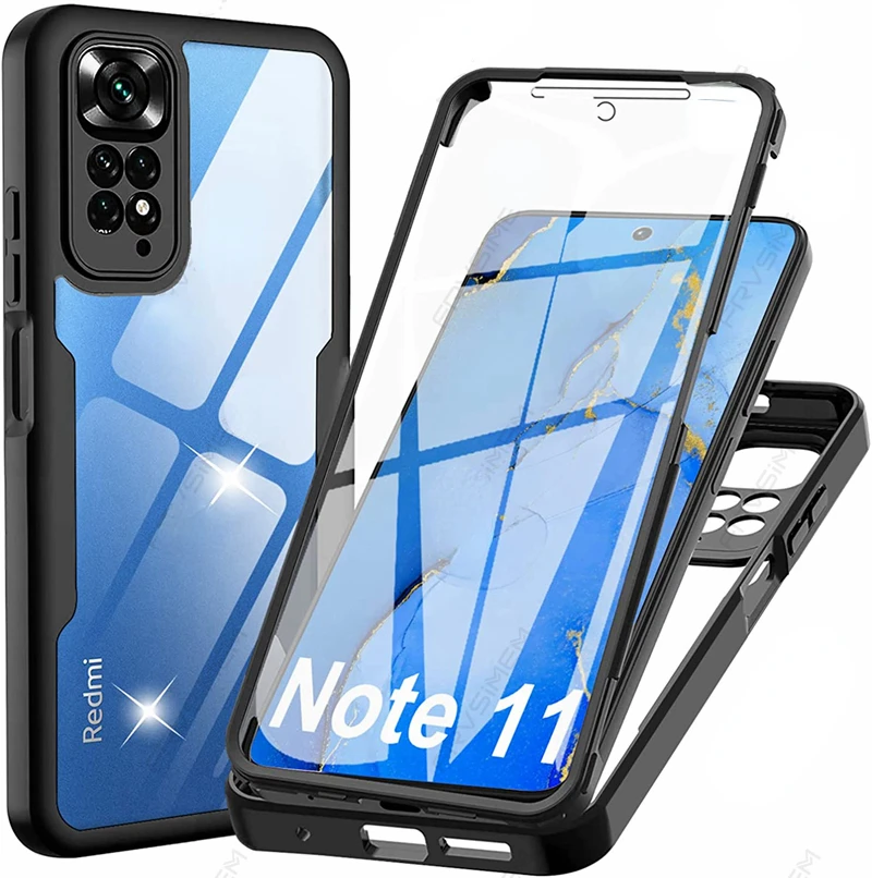 

360 Full Protection Case For XiaoMi RedMi Note 11 11s 10 10s Pro Plus 5G 4G 9 9s 9T 9A 9C 12 NFC 10C Global Version Soft Cover